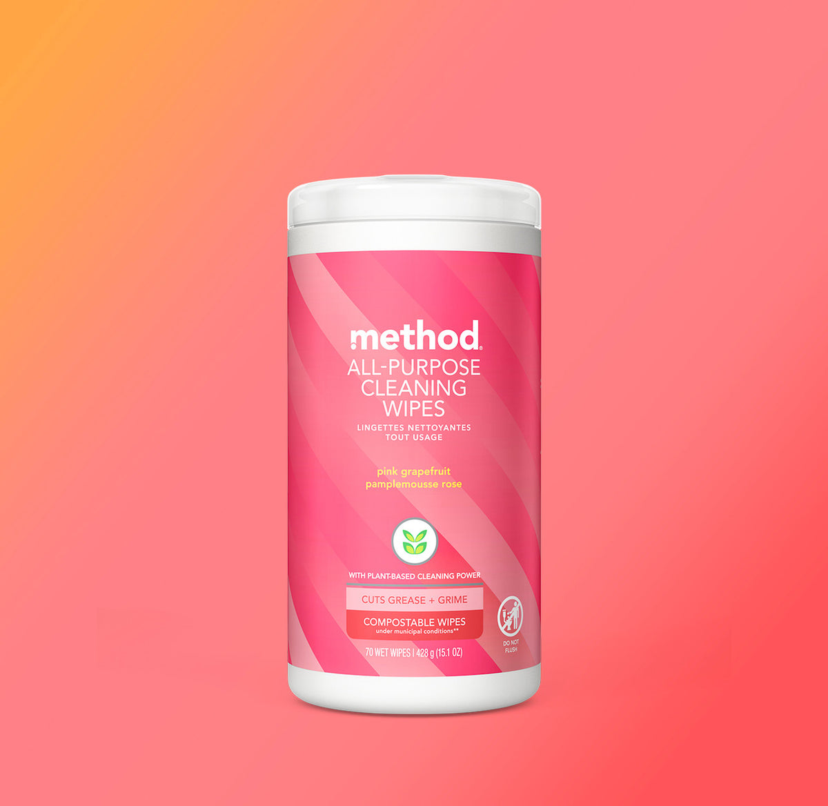 all-purpose cleaning wipes – pink grapefruit, 70 ct - Image 2