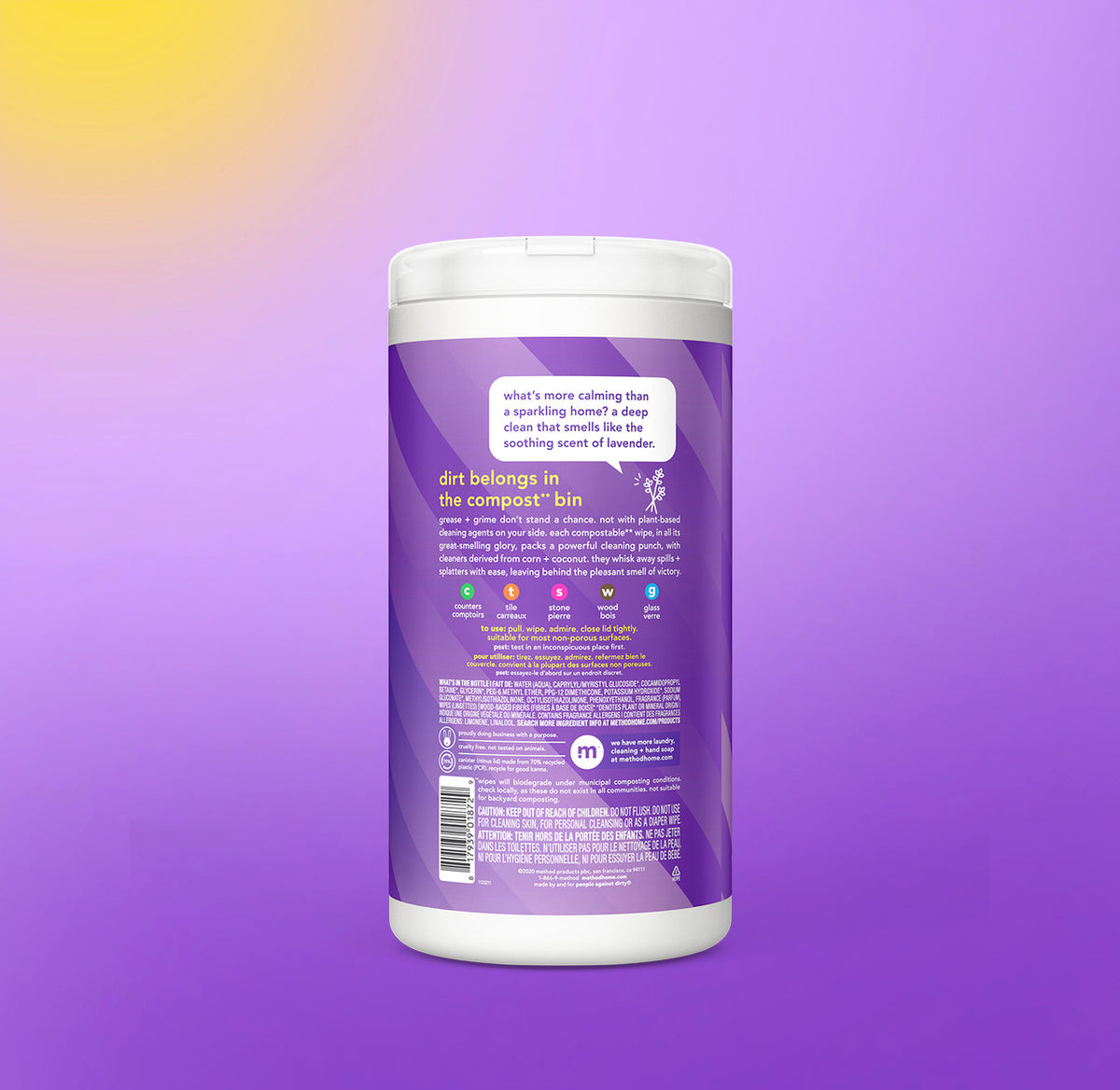 all-purpose cleaning wipes – french lavender, 70 ct - Image 3
