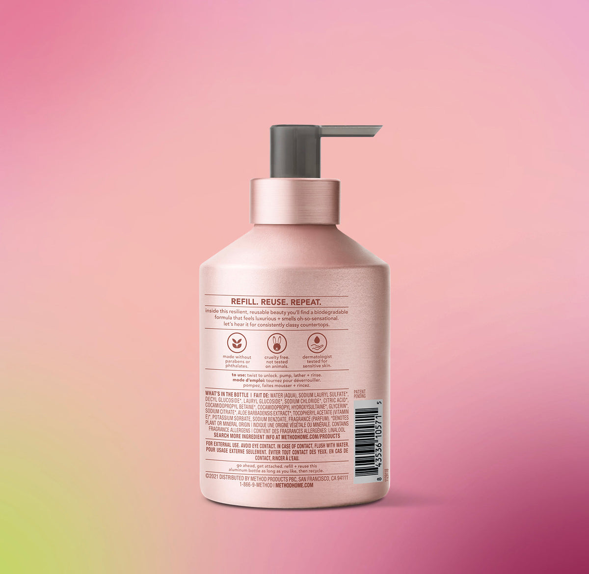 gel hand wash – vanilla + raspberry, 12 fl oz - Image 3