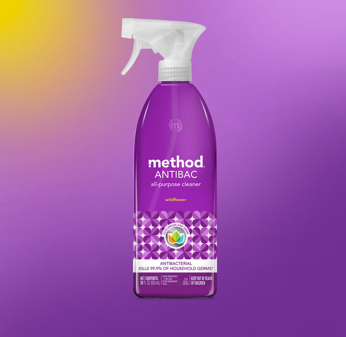 antibacterial all-purpose cleaner – wildflower, 28 fl oz - Image 2