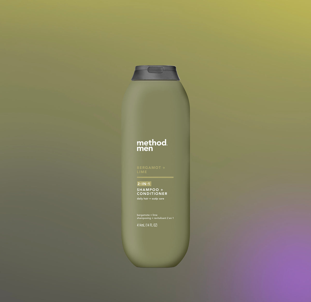 men 2-in-1 shampoo + conditioner – bergamot + lime, 14 fl oz - Image 2