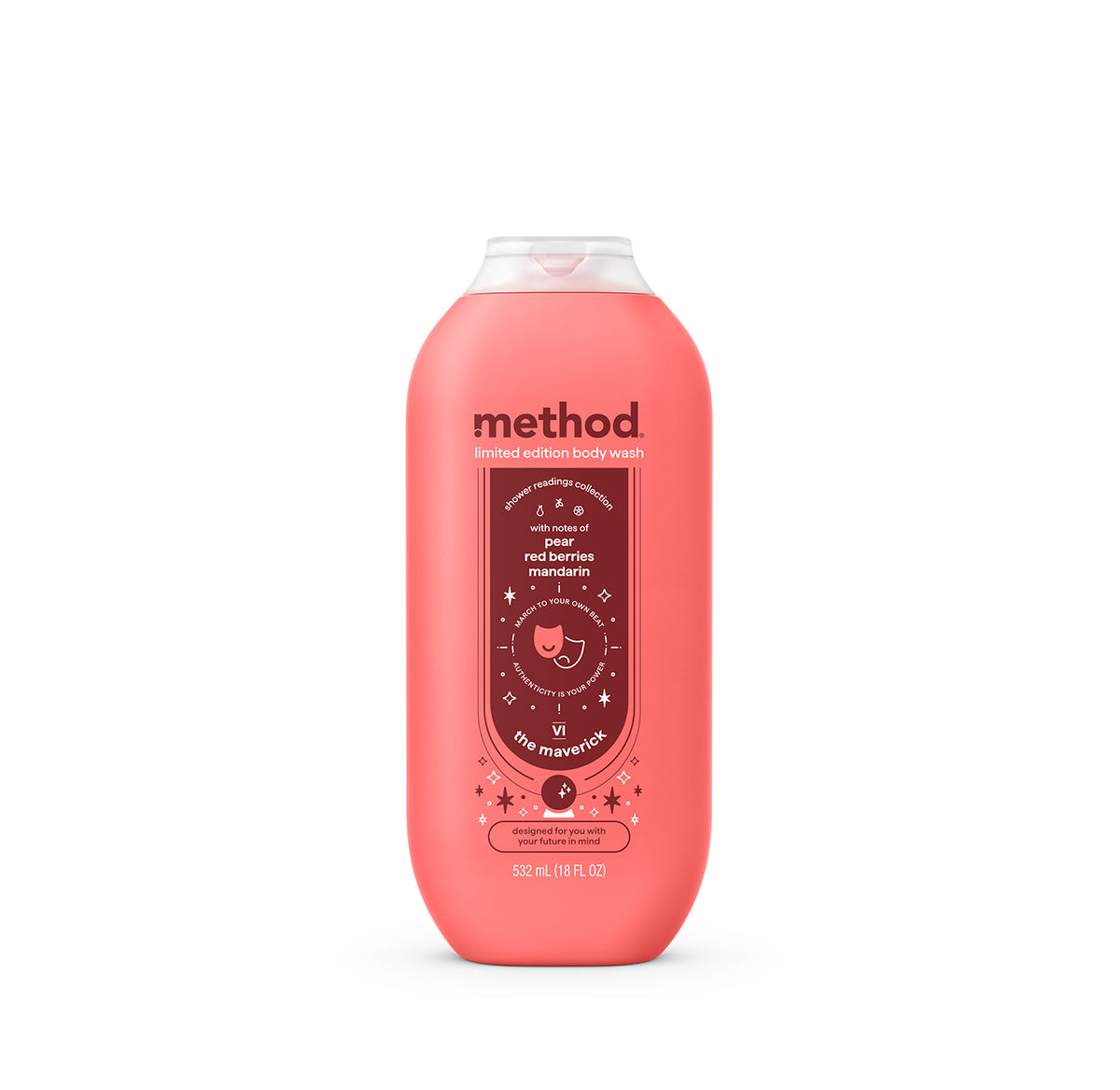 MTD_LE3_0_BW_18oz_TheMaverick_Front_US_387435.jpg Shower Readings Body Wash, The Maverick, 18oz - Image 1