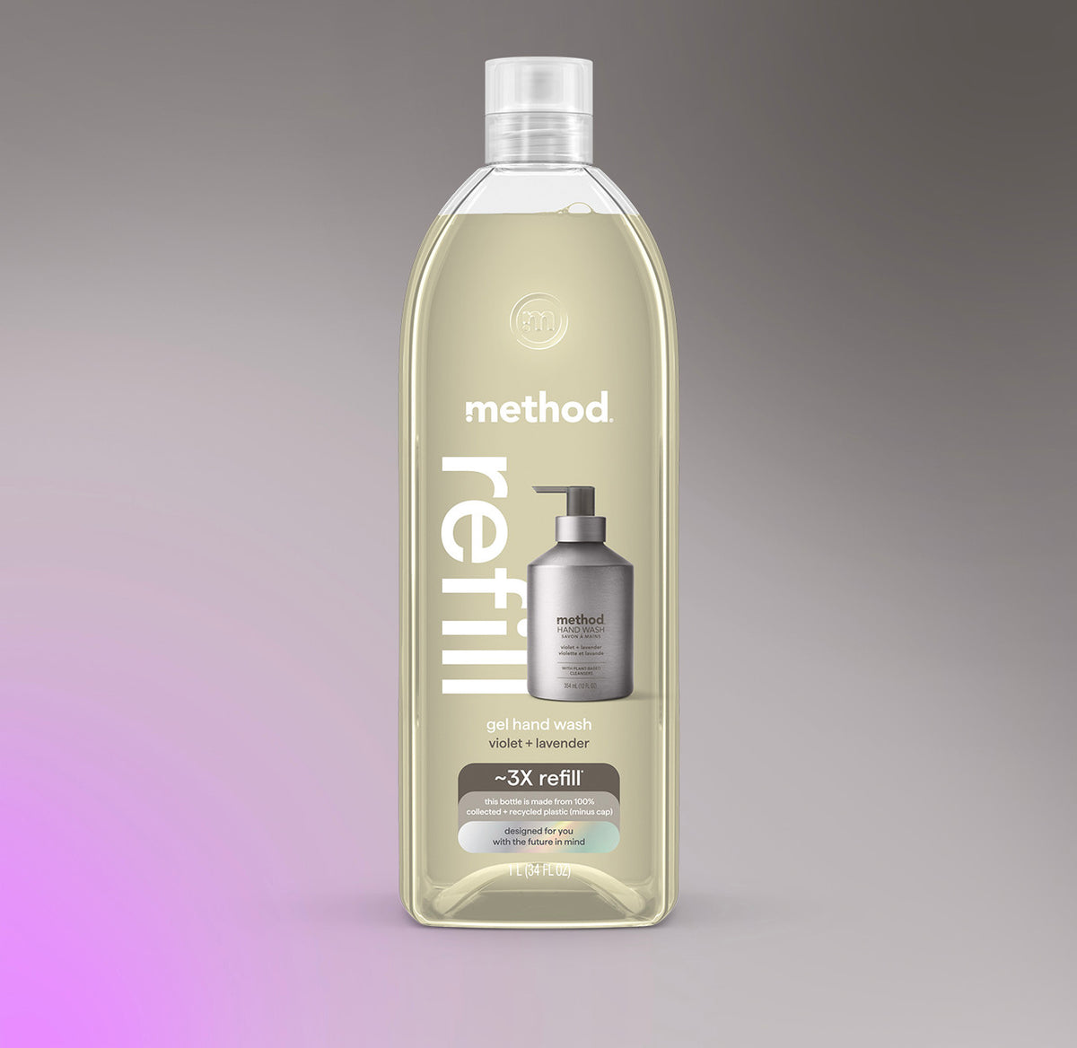 gel hand wash refill – violet + lavender, 34 fl oz 1 - Image 2