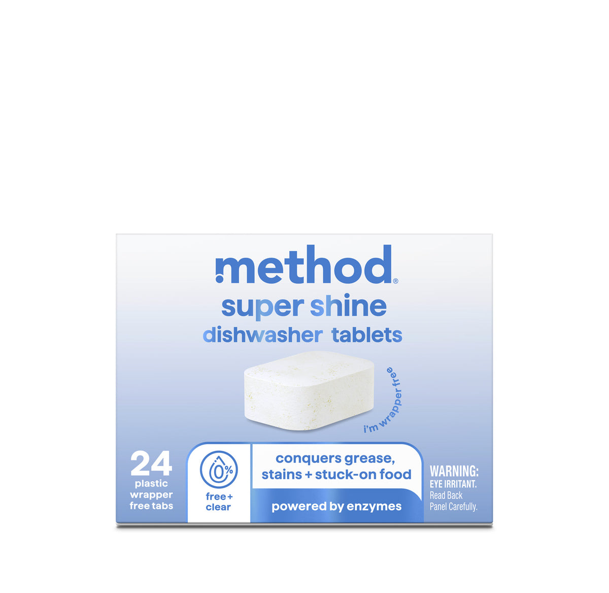 MTHD_AutoDish_FreeandClear_Front_US_394825rev_1.jpg super shine dishwasher tablets – free + clear, 24 ct - Image 1