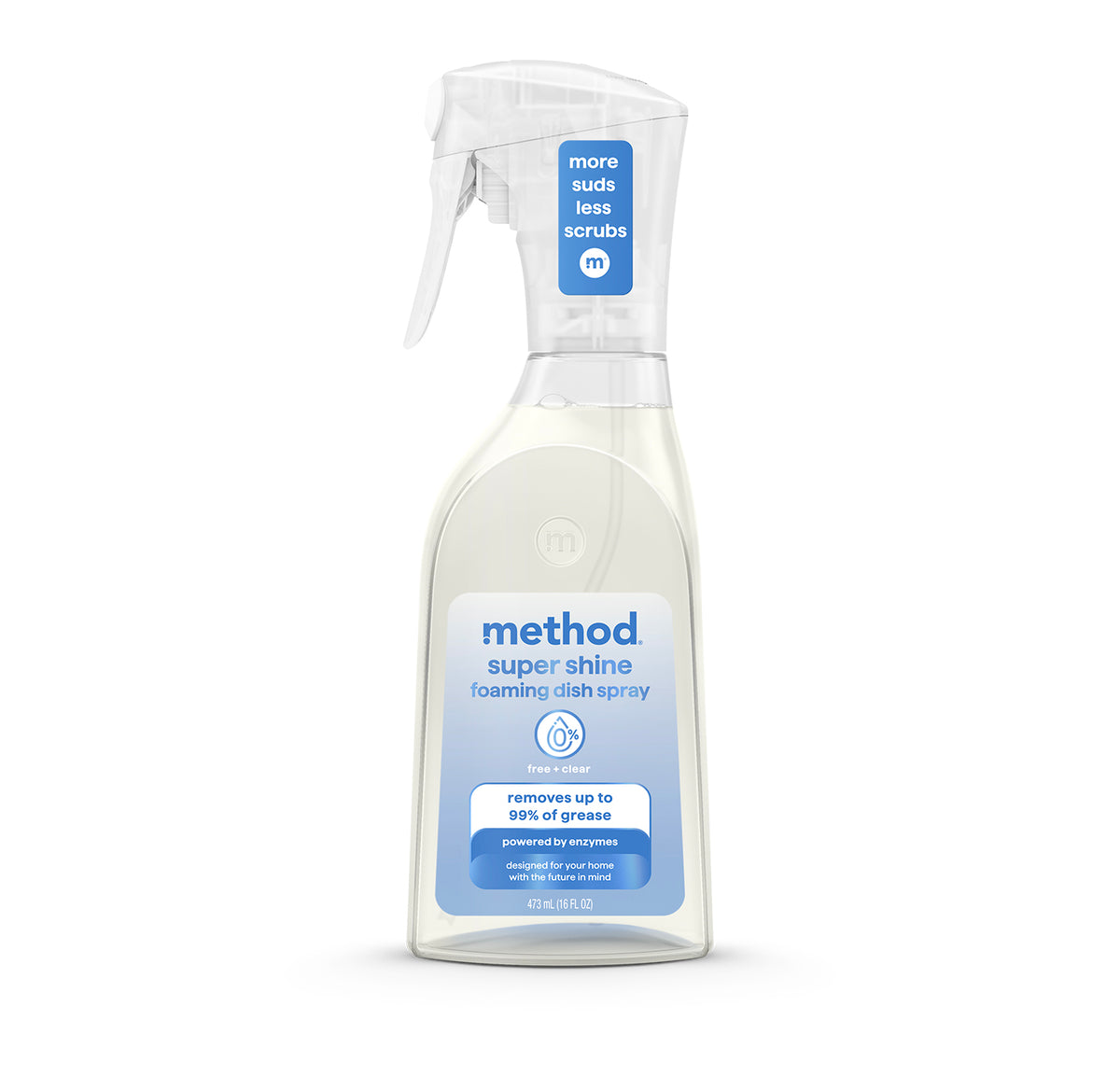 MTHD_FoamingDish_16oz_FreeandClear_Front_US_390792.jpg super shine foaming dish spray – free + clear, 16 fl oz - Image 1