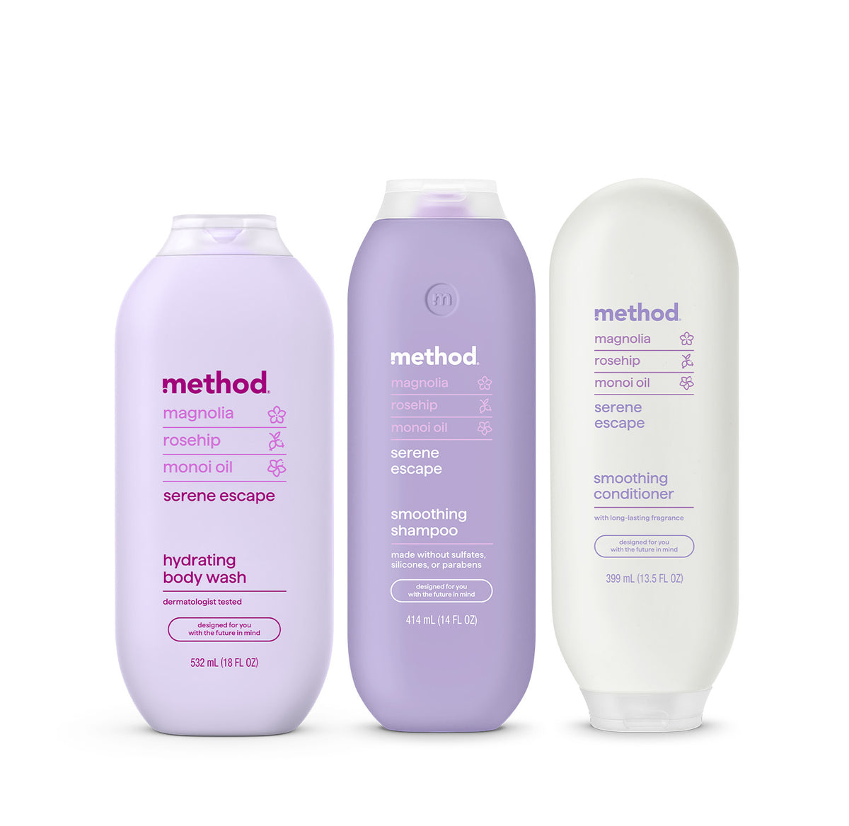 MTHD_SereneEscape_Bundle_OnWhite.jpg shower trio – serene escape, 45.5 oz - Image 1